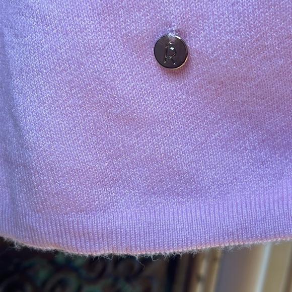 Renuar Chain and T-bar Cardigan with Pockets Size Medium Lavender - Picture 6 of 10